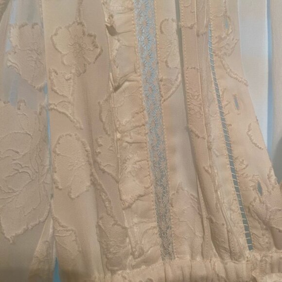 Joie White Mini Long Sleeve Dress with Waist Tie - Picture 4 of 4